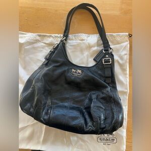 Coach Madison Black Maggie Leather Shoulder Bag